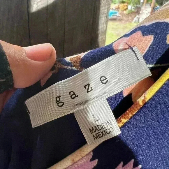 Gaze Brand Sz Large Body Tank Snap Crotch Floral Bodysuit - Picture 4 of 5